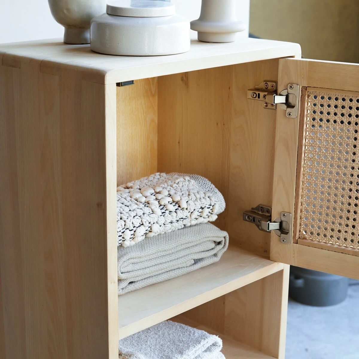 Luis - Bibliothèque Haute En Orme Et Cannage – Image 2