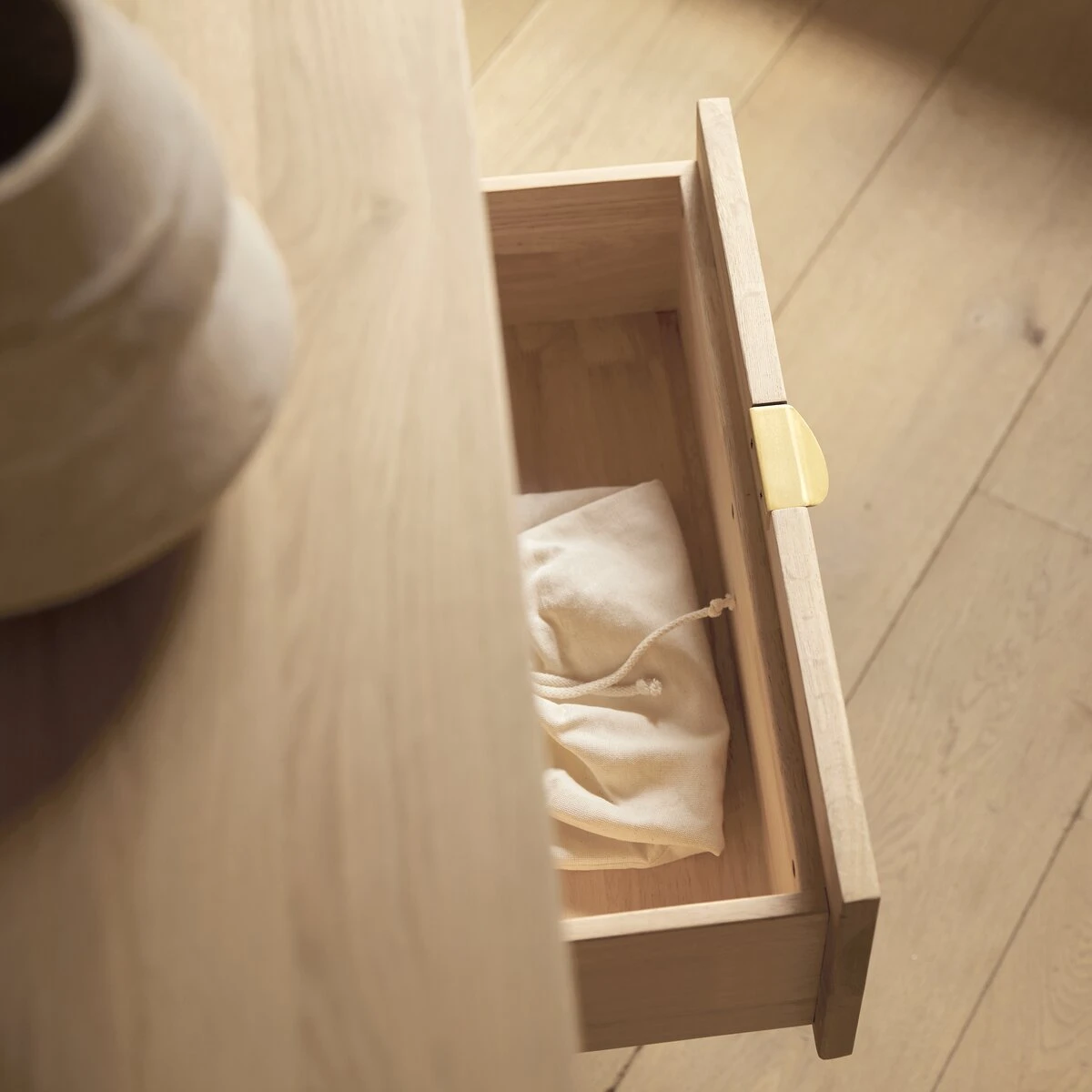 Pola - Console 2 Tiroirs En ChĂȘne Massif â Image 5