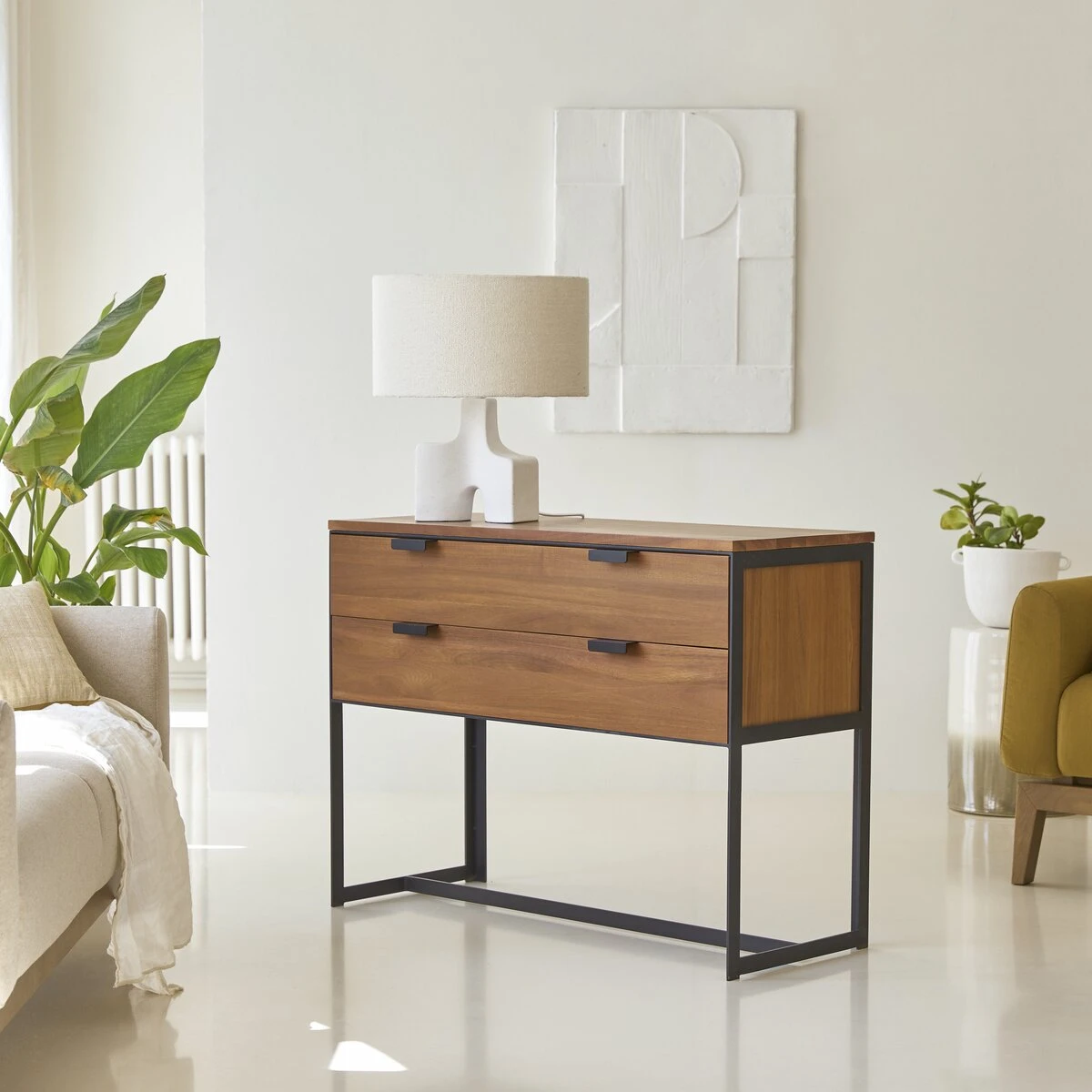 Urban - Console En Acacia Massif Et Métal – Image 4