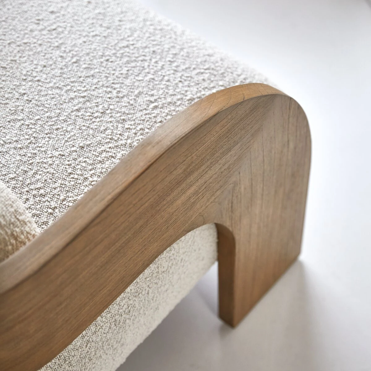 Boti - Fauteuil En Mindi Massif Et Tissu écru – Image 2