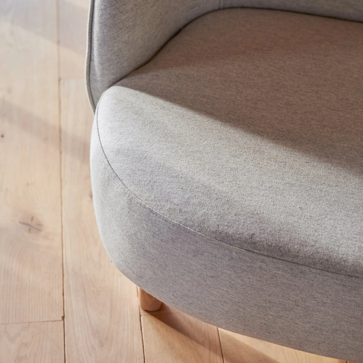 Hoya - Fauteuil En ChĂȘne Massif Et Tissu Gris â Image 3