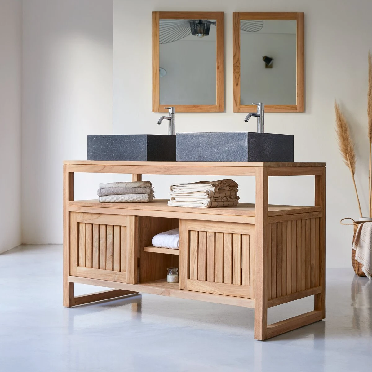 Colonial - Meuble Sous Vasque En Teck Massif 120 Cm – Image 4