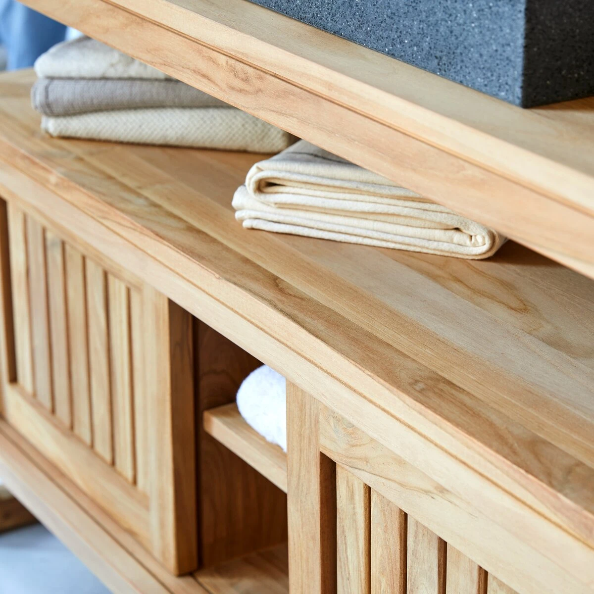 Colonial - Meuble Sous Vasque En Teck Massif 120 Cm – Image 6