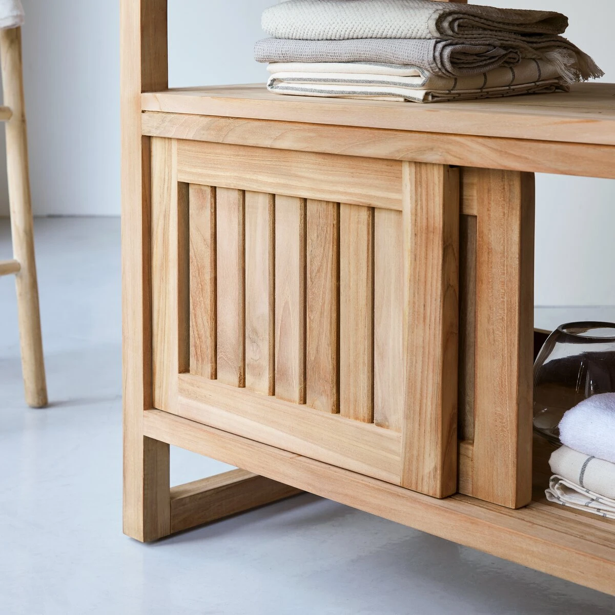 Colonial - Meuble Sous Vasque En Teck Massif 90 Cm – Image 2