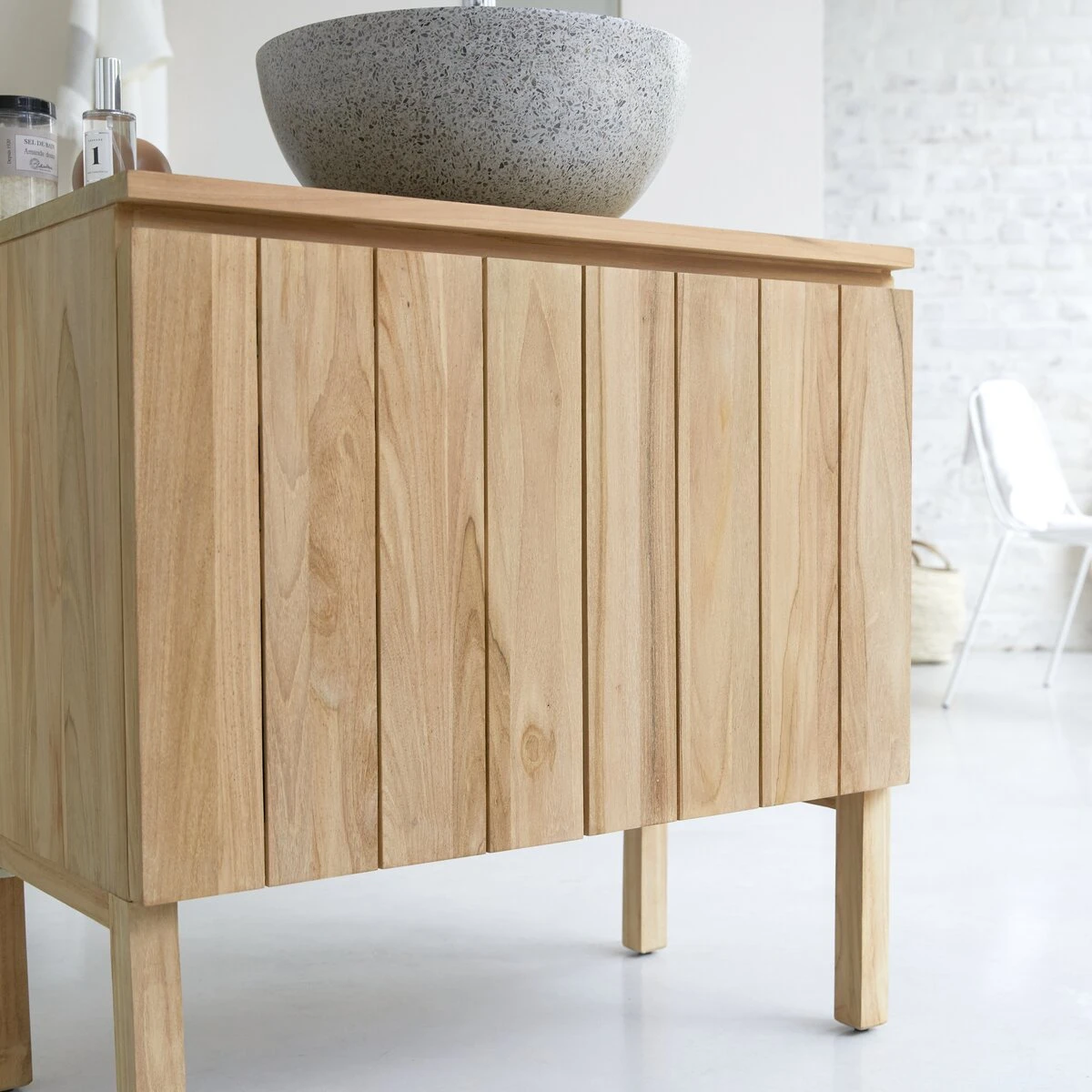 Jill - Meuble Sous Vasque En Teck Massif 80 Cm – Image 5