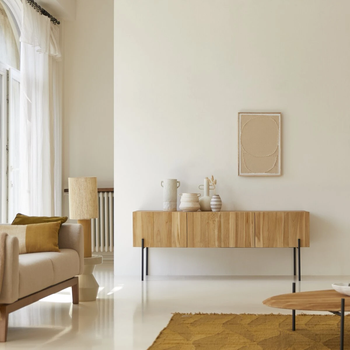 Honorine - Meuble TV Bas En Teck Massif 170 Cm – Image 5