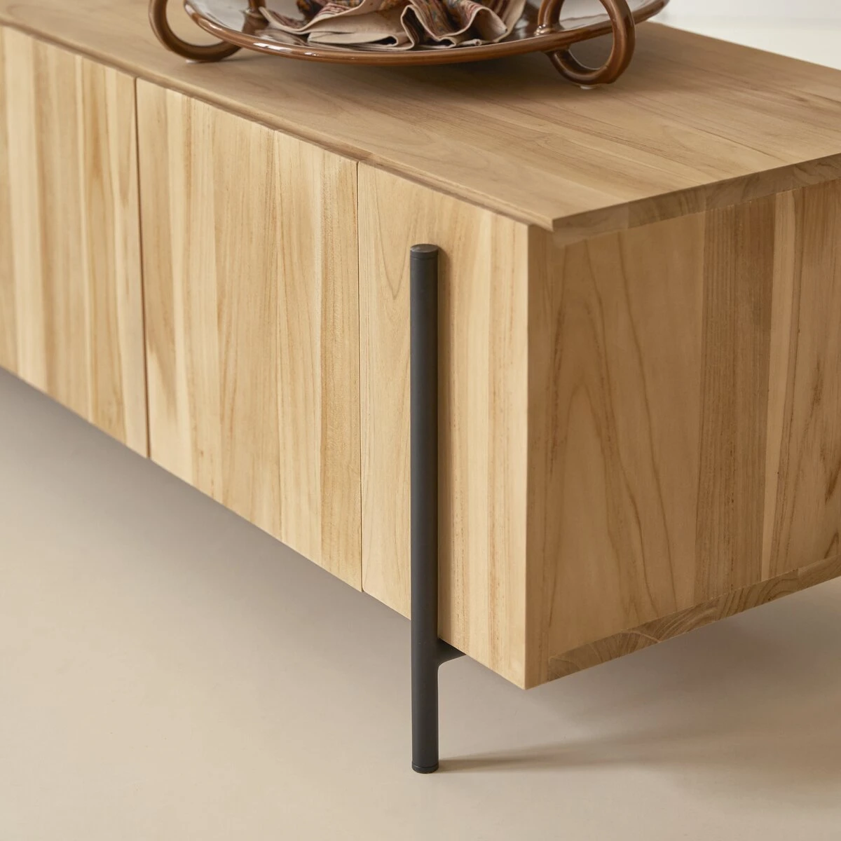 Honorine - Meuble TV Bas En Teck Massif 170 Cm – Image 6