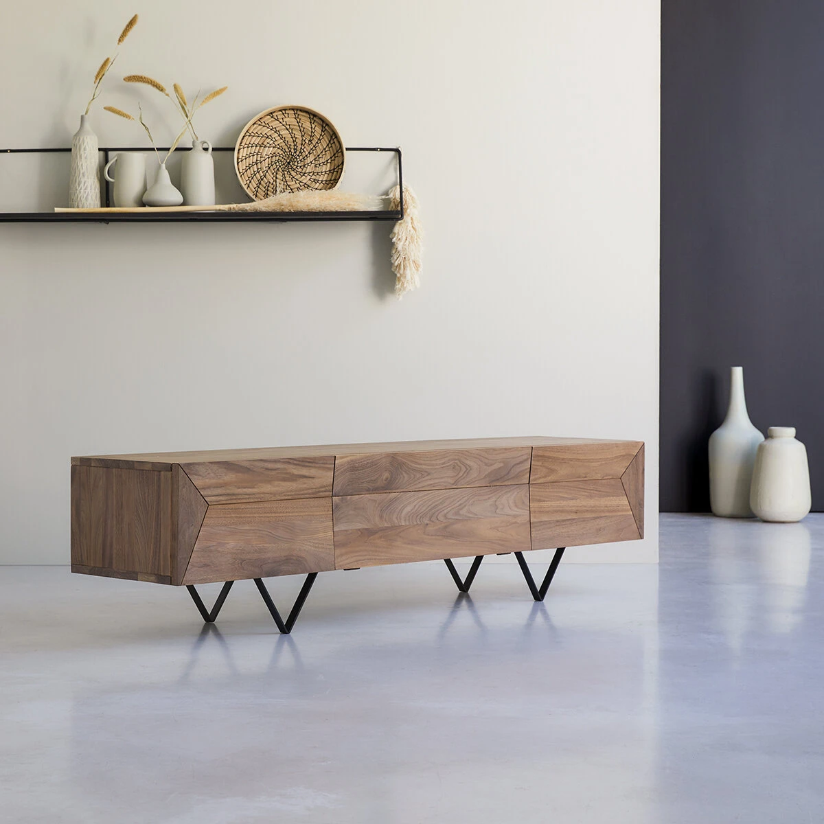 Metric - Meuble TV En Noyer Massif 175 Cm – Image 4