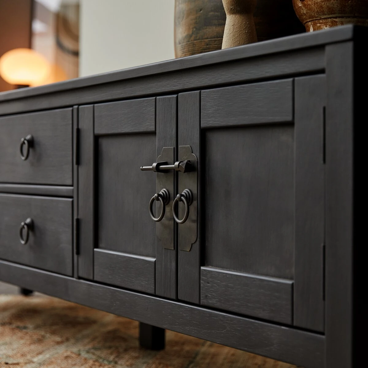 Thaki Black - Meuble TV En Pin Massif 170 Cm – Image 6