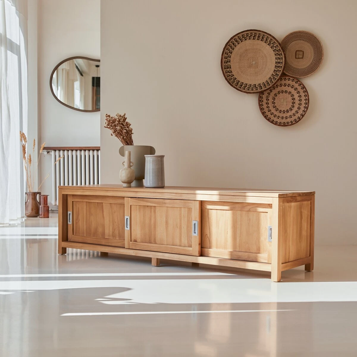 Coffee Tek - Meuble TV En Teck Massif 180 Cm – Image 4