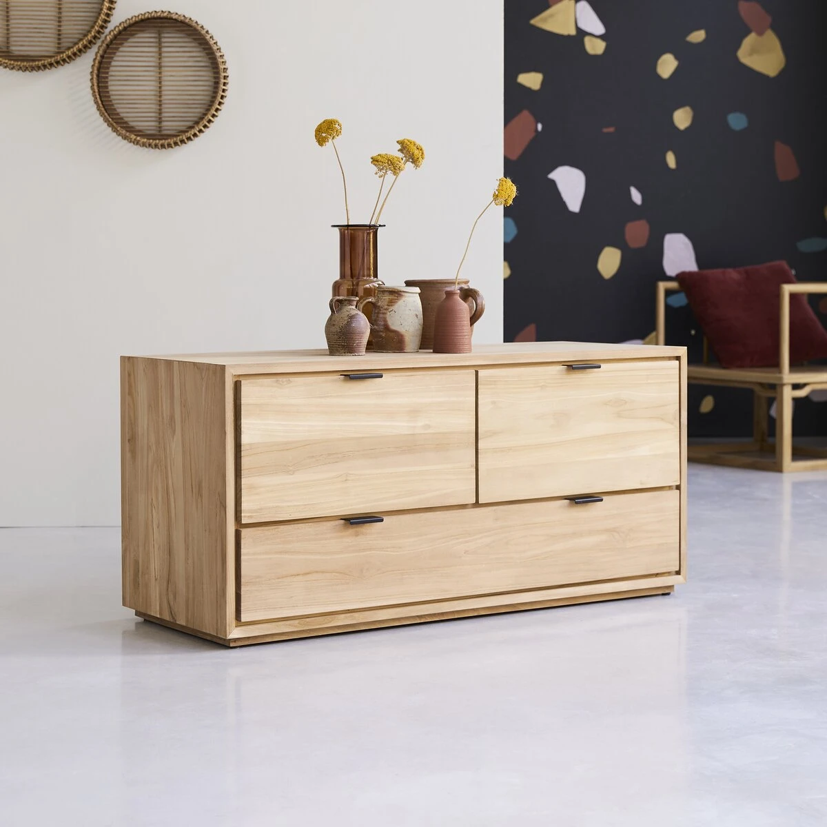 Senson - Meuble TV En Teck Massif 120 Cm – Image 4