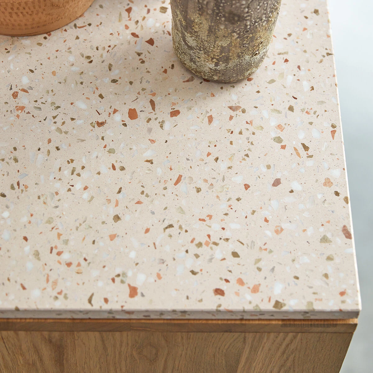 Miho - Console En Chêne Massif Et Terrazzo Premium Pink – Image 2