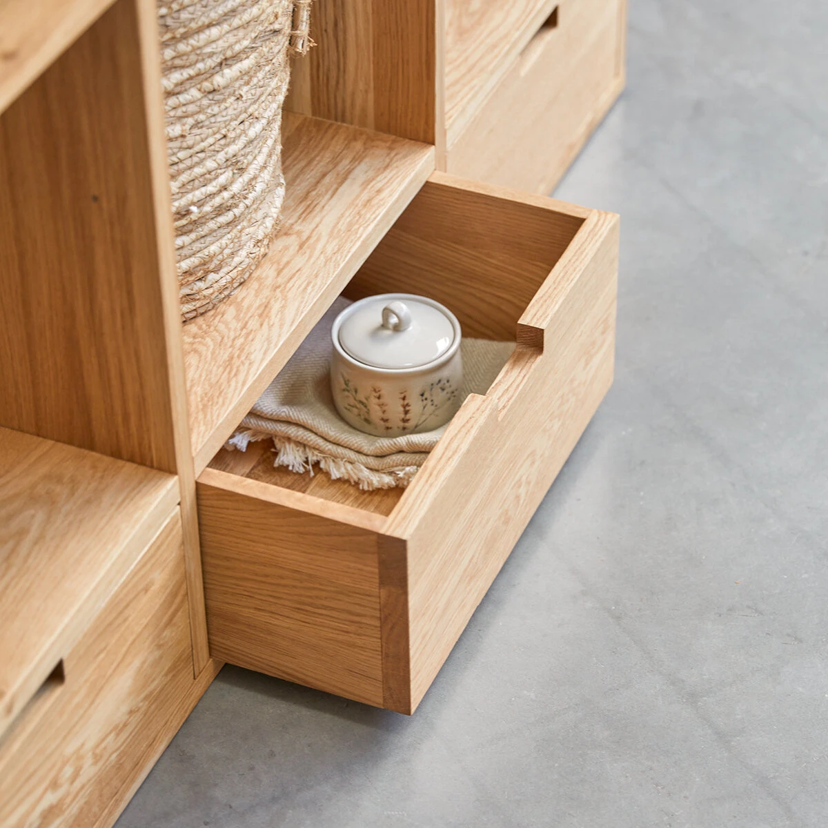 Miho - Console En Chêne Massif Et Terrazzo Premium Pink – Image 3